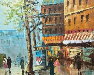 EuropeanCitySceneOilPaintingSignedClement