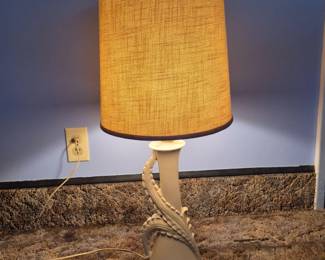 ArtNouveauStyleCeramicTableLampFloralAccent