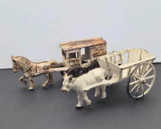 VintageCastIronWagonsHorseOxDrawn