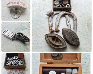 VintageTapandDieSetCastIronSadIronsCollectibleDecor