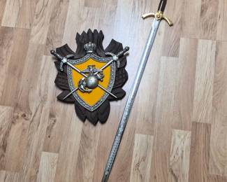 USMCPlaqueWilkinsonEtchedSwordofHonor