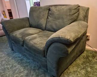 DarkSageGreenMicrofiberLoveseatZipperedSeatCushions