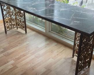 Marble Top Iron Console Table