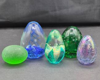 AssortedDecorativeArtGlassEggPaperweights