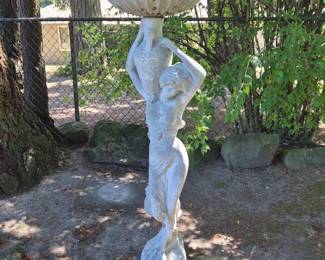 StonecraftCementGardenStatueWomanwithUrnBirdbath
