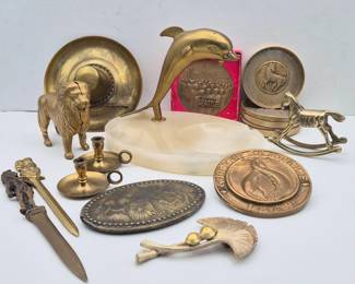 VintageBrassDecorCollectionDolphinLionHorseMore