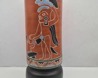 AztecMesoamericanStyleTerracottaFiguralVase