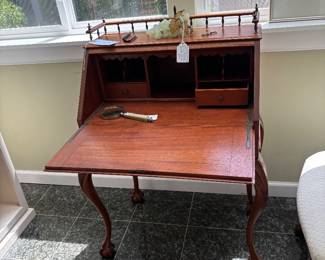 Chippendale Style Mahogany Slant Front Secretary Desk