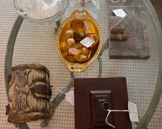 Coffee table with Wrought Iron and Tempered Glass