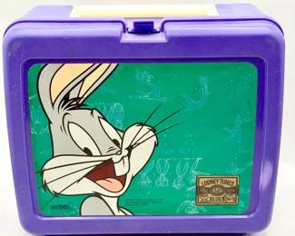 Vintage Looney Tunes Blues Thermos Lunchbox ft. Bugs Bunny