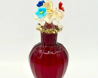 7” Vintage Glass Perfume Bottle with Dauber