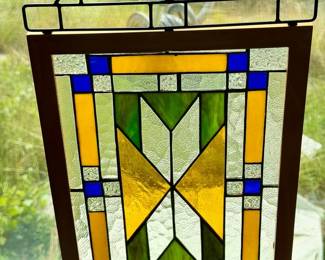 Art Deco Style Faux Stained Glass Window Hanging