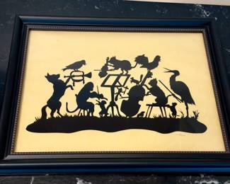 Signed Jo Karachi Scherenschnitte Silhouette Piece