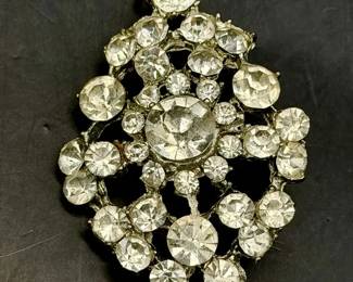 Vintage Rhinestone Necklace Pendant Or Brooch