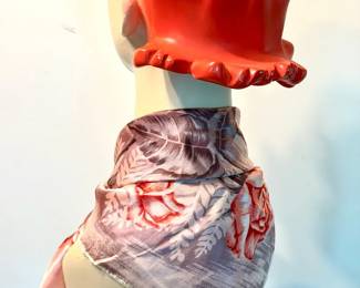 Hand-Sewn Rose Scarf Vintage