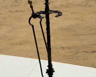 Fireplace Tool Holder & Tongs