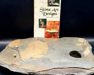 Stone Art Design Art Floral Display With Flames