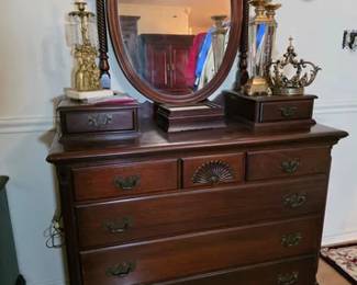 Mahogany dresser with mirror