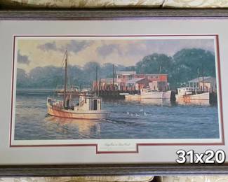 "Day's End on Davis Creek", signed and numbered framed print by John Morton Barber. One of 16 John Barber prints in auction