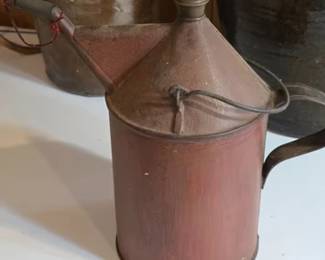 Vintage rustic red kerosene can
