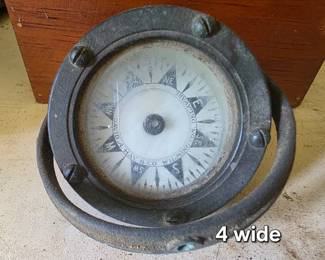 Antique marine compass manufactured by David A. Hay Co. in Wilmington, Delaware