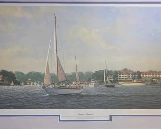 John Barber's "Summer Memories" signed and numbered framed print features Carter's Creek, Irvington, Virginia