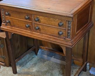 Antique mercantile spool desk