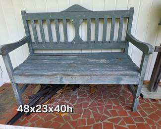 Wooden porch bench