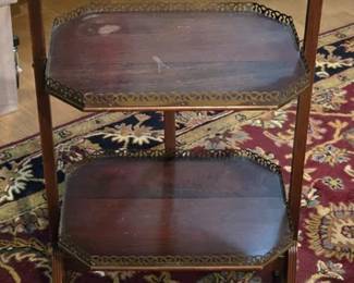 1940s vintage Edwardian-style folding 2 tier tray table