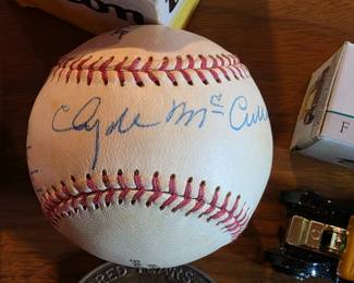 Signed baseball of 1976 Mets player Clyde McCullough