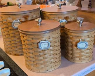 Set of Longaberger kitchen canisters