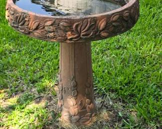 Two piece concrete bird bath