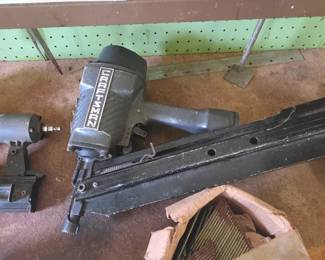 Multiple pneumatic nail guns and nails