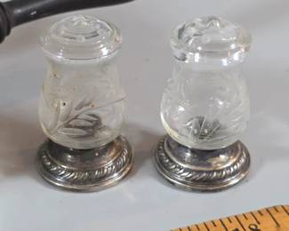 Sterling base crystal salt and peppers
