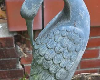 Resin heron statue