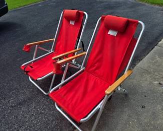 Pair of WearEver Chair backpack beach chairs