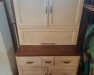 Two piece hoosier cabinet with original hardware