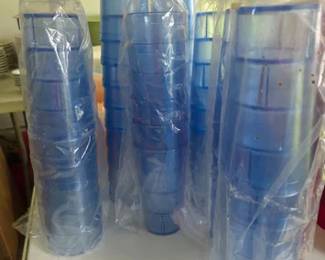 Multiple lots of drinking glasses in various colors, most new in packaging or like new, some with Coca-Cola monogramming
