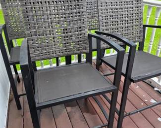 Set of 4 outdoor pub height chairs