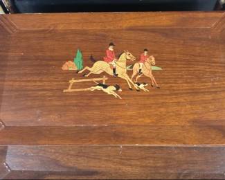 Set of HASKO hunt scene wood trays