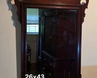 Colonial style mahogany mirror