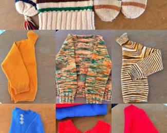 21 VintageHandKnitSweatersHatMittensCollection