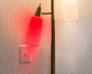 25 MCMAdjustable3LightTensionPoleFloorLampwithWhiteGlassShades