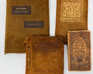 128 FourVintageSoftLeatherBoundBooks