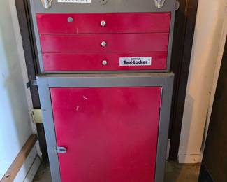 100 VintageToolLockerRollingToolChestCabinetwithTools