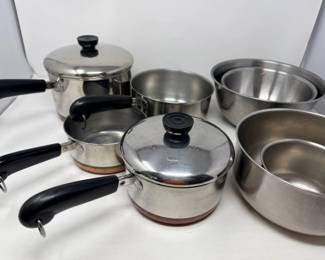 179 RevereWareCopperCladCookwareStainlessSteelMixingBowls