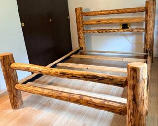 123 RusticLogBedFrame