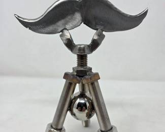 189 HandmadeStylizedMustacheSculptureCraftedFromSalvagedHardware