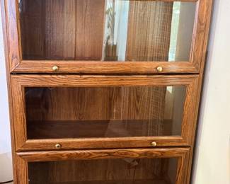 85 VintageStyle3TierOakBarristerBookcase