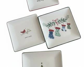 Pottery Barn Preston Polar Bear Holiday Appetizer Plates second image
